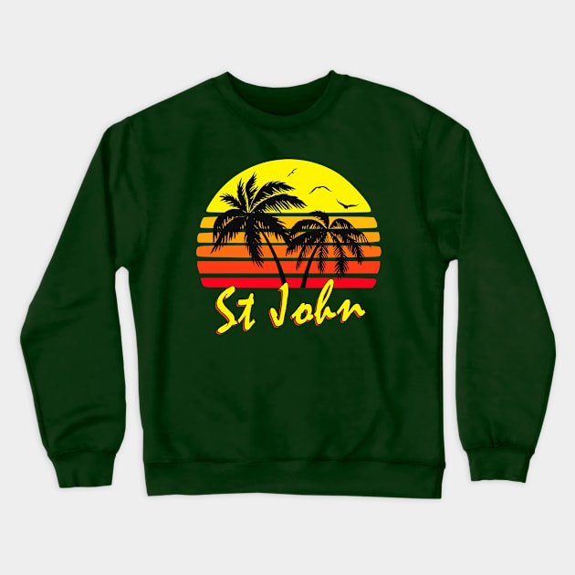 St John Retro Sunset Crewneck Sweatshirt by Nerd_art
